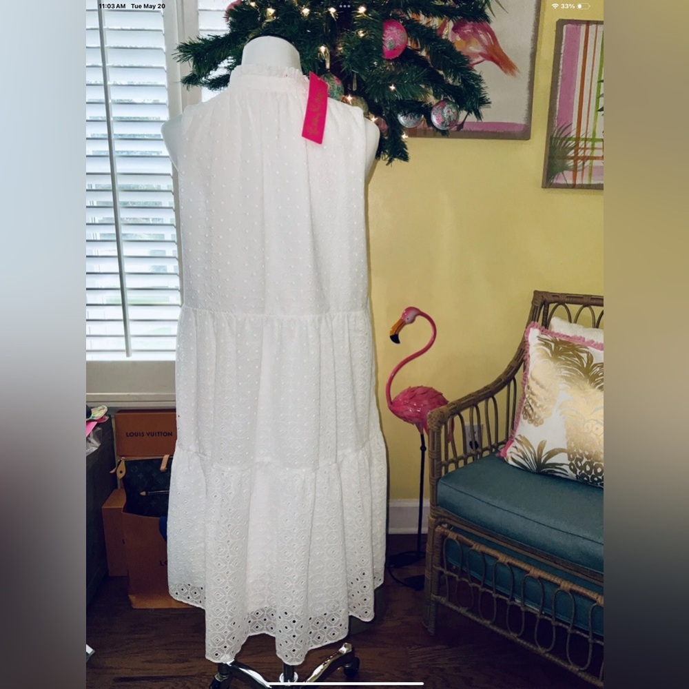 Lilly Pulitzer NWT Novella Dress White Mini Medallion Eyelet Size S,M - Picture 11 of 12